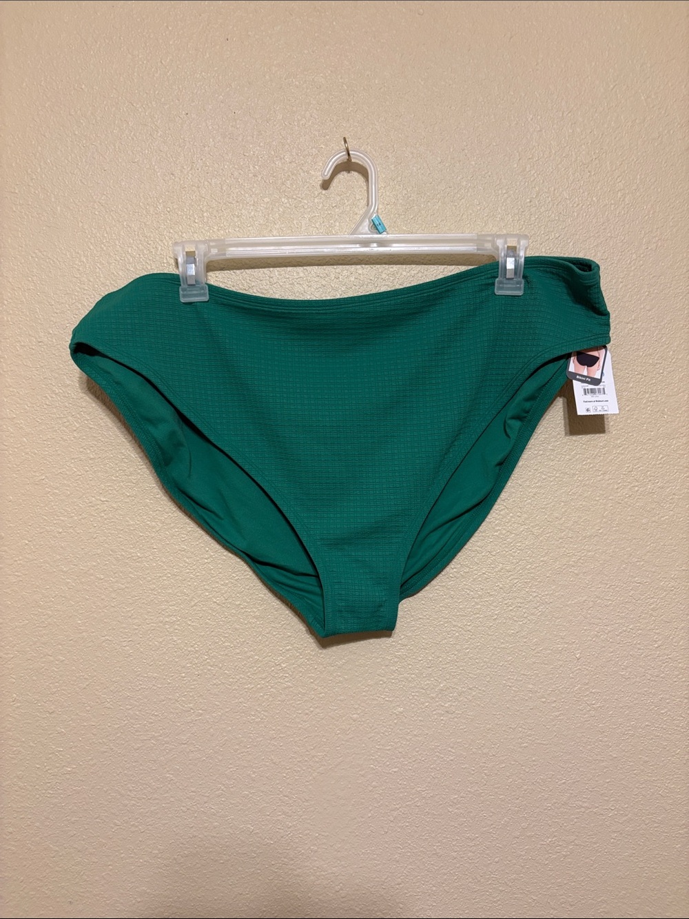 Green Textured Bikini Bottom